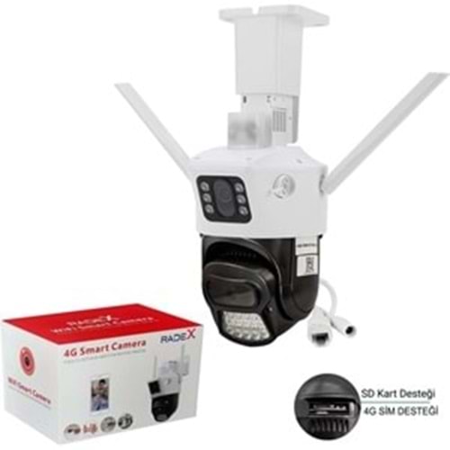 RADEX RX-520-W 4G SİM KART DESTEĞİ 2 KAMERALI 3 MP WİFİ PTZ RENKLİ GECE GÖRÜŞLÜ İP KAMERA