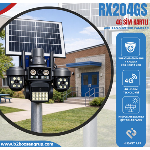 X5TECH RX-204GS 4 KAMERALI 4G E-SİM / ÇİFT SOLAR 16000MAH HİEASY