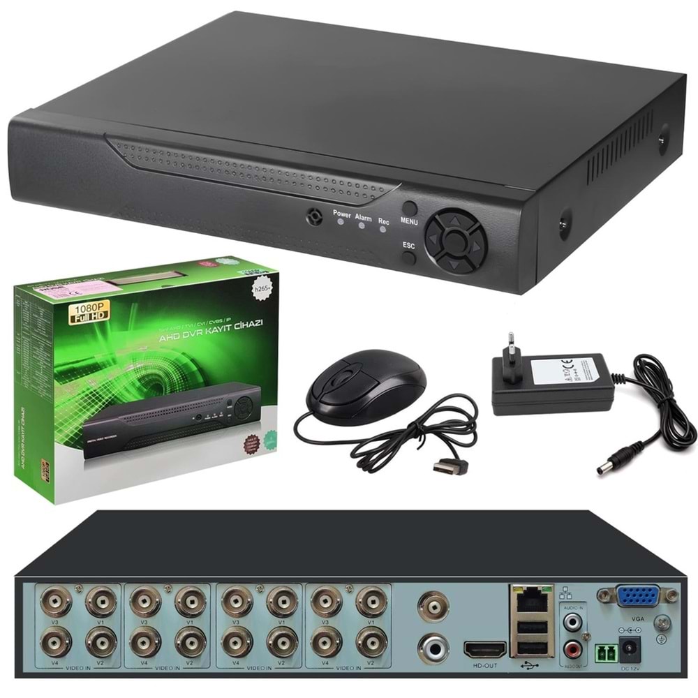 16 KANAL 2MP 16 KANAL KAYIT CİHAZI AHD XVR DVR XMEYE BM-KS1016AHD AHD-16N