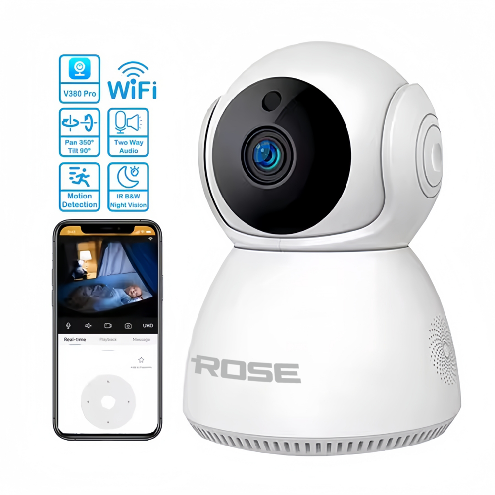 ROSE WİFİ KAMERA AHD-20600 2MP 1080P ÇİFT ANTENLİ WİFİ İÇ MEKAN GÜVENLİK KAMERASI