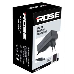 ROSE DC 16V 2A SANTRAL ADAPTÖRÜ JAK GİRİŞ RA-1620 16V