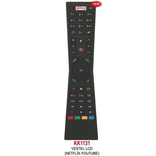 LCD KUMANDA VESTEL NETFLİX İNCE BEL MOR TUŞ BML619 LCD619 KK1131 BML593 LCD593