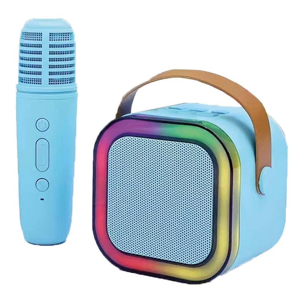 ROSE SP-407 MİKROFONLU KARAOKE ÖZELLİKLİ FM MP3 BLUETOOTH USB MİCRO SD RGB IŞIKLI TAŞINABİLİR ŞARJLI SES BOMBASI K12